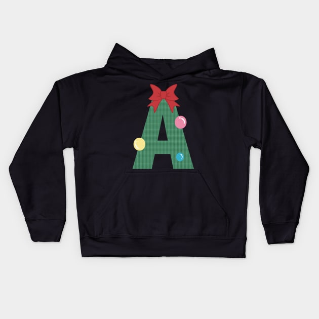 Letter A Christmas Kids Hoodie by amitsurti